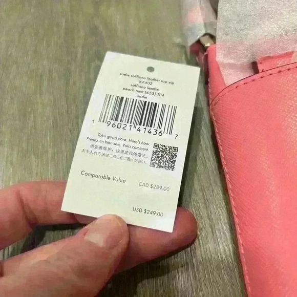 NWT Authentic Kate Spade Sadie Crossbody Bag Set Peach Nectarine Pink Purse - Picture 6 of 6